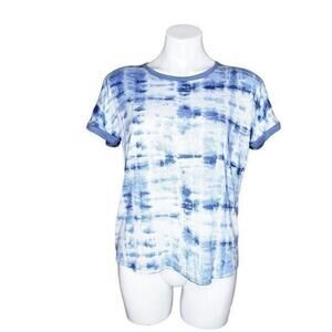 Lucky Brand Casual Tie Dye Blue White Butter Soft Stretchy Shirt Top